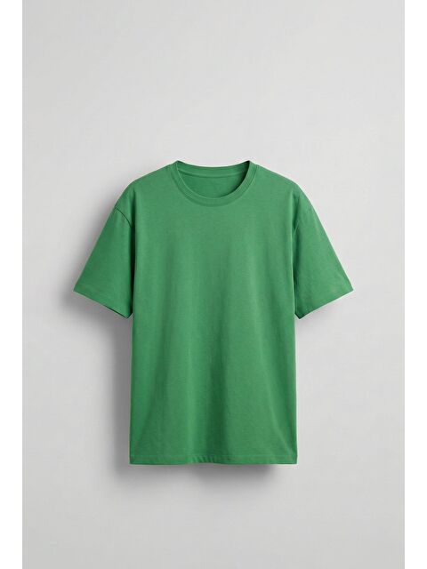 Abluka Online Erkek Oversize Basic T-Shirt Yeşil - S000033590-18194