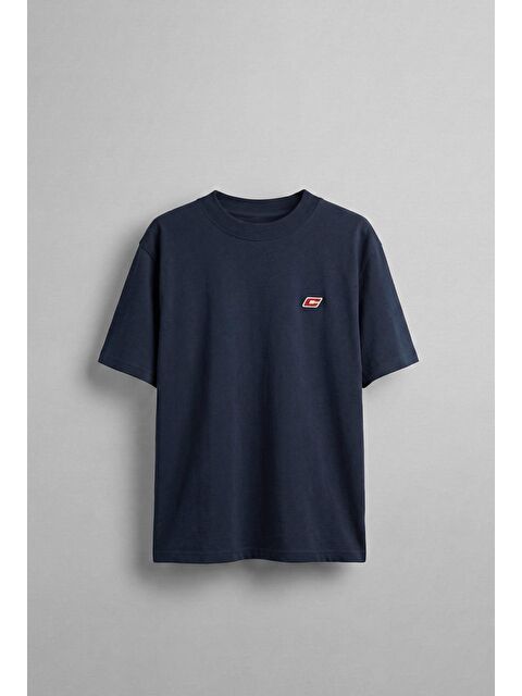 Abluka Online Erkek Oversize Nakışlı T-Shirt Mavi - S000362438-17234