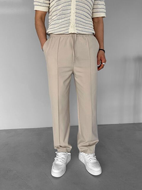 Abluka Online Beli Lastikli Baggy Erkek Pantolon Bej - S000109382-19928
