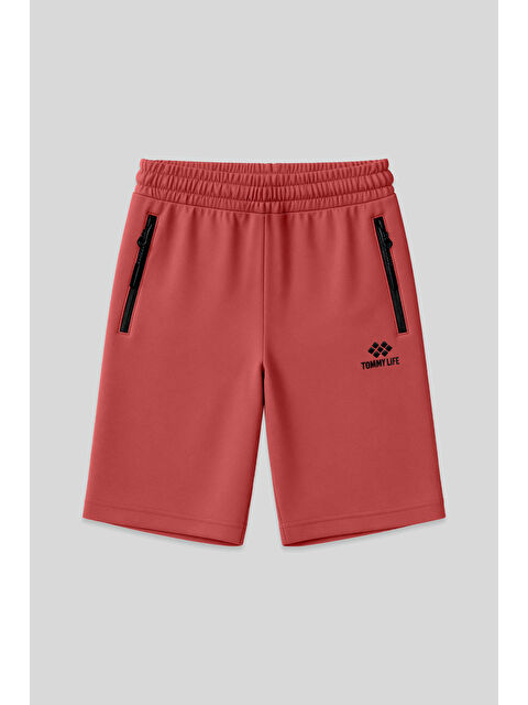 Tommylife Kiremit Gizli Fermuar Arka Cepli Bağcıklı Standart Kalıp Erkek Şort - 81136 - S000030808-18657