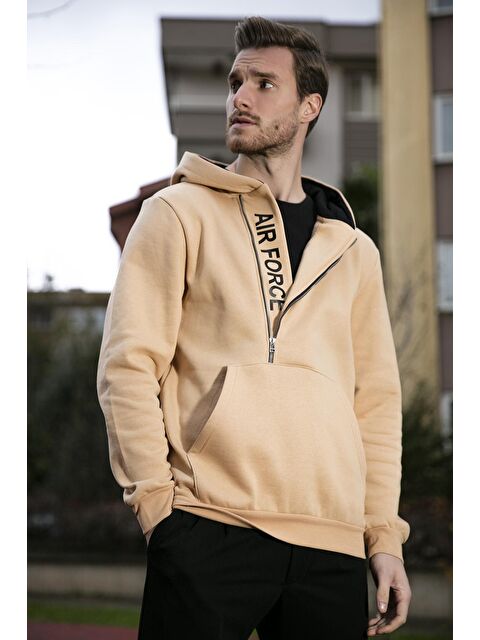 Buratti Kanguru Cepli Fermuarlı Kapüşon Yaka Slim Fit Erkek Hoodie 575707 - S000000694-29738