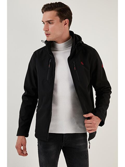 Buratti Suya ve Rüzgara Dayanıklı Kapüşonlu Softshell Erkek Mont 5855045 - S000001842-19351