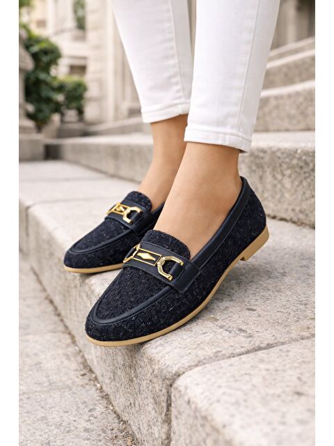 MODAFRATO AL-4016 Tüvit Kumaş Rahat Taban Kadın Babet Anne Ayakkabısı Günlük Bayan Ayakkabı