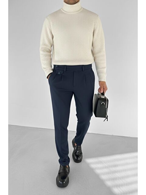 Abluka Online Pileli Kumaş Erkek Pantolon Lacivert - S000109386-21164