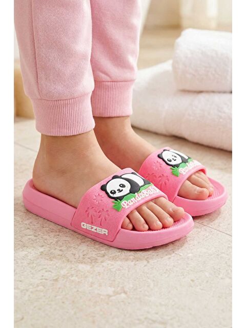 Gezer Panda Yazlık Kız Çocuk PU Islak Zemine Uygun Rahat Taban Ev Bahçe Banyo Havuz Terlik - S000360866-20024