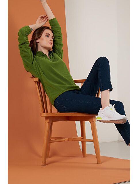 Lela Slim Fit Yumuşak Dokulu Anti-Pilling Tüylenme Yapmayan Yarım Fermuarlı Kadın Polar 5907000 - S000000132-19972