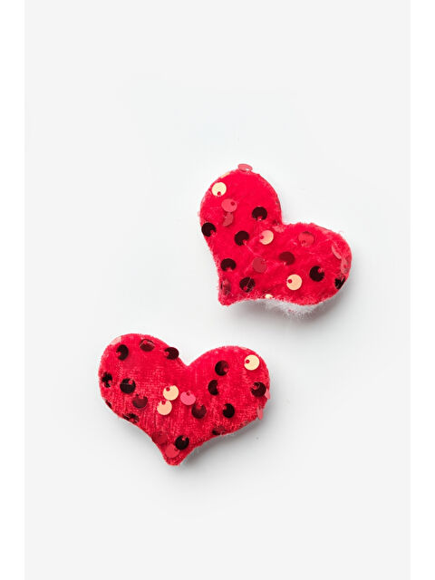 Le Mabelle Kırmızı Pullu Kalp 2'li Kız Çocuk Toka Set - S000319660-20045