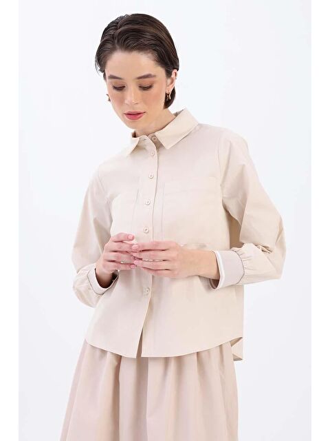 ALLDAY Taş Pamuklu Manşeti Ribanalı Cepli Gömlek - S000276503-25636