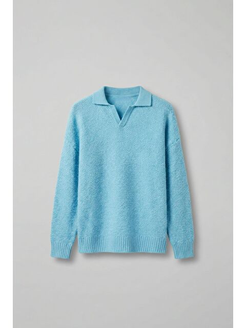 Abluka Online Erkek Oversize Dokulu Kazak Bebek Mavi - S000118414-3642