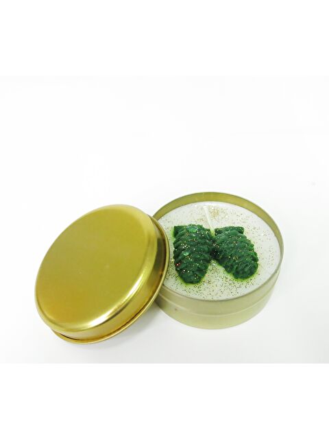 Missi Yılbaşı Spice Orange Kokulu Simli Kozalakl Dekorlu Gold Teneke Vegan Mum - S000079194-20076