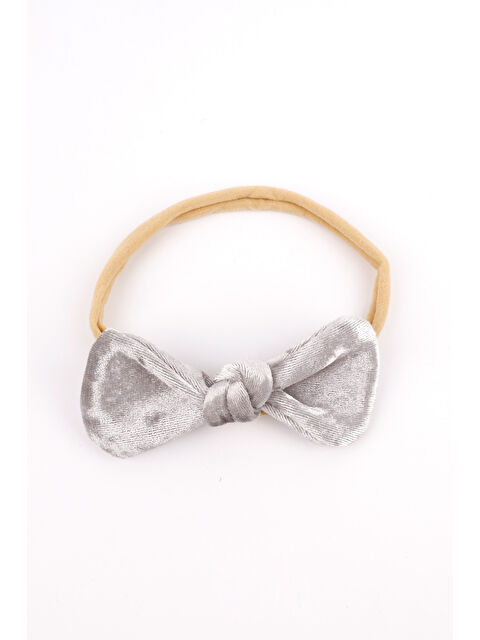 Le Mabelle Gri Kadife Fiyonk Kız Çocuk Saç Bandı - S000237082-20600