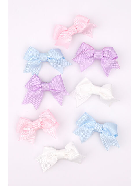 Le Mabelle Çok Renkli Soft 8'li Kurdele Fiyonk Klips Toka Set - S000235594-23173