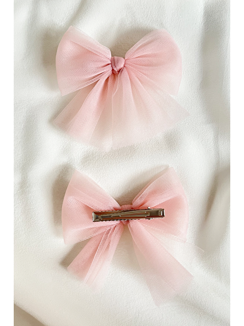 Le Mabelle Pudra Tül Fiyonk Kız Çocuk Klips Toka - S000236938-7152