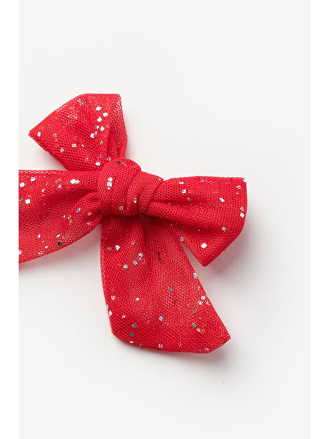 Le Mabelle Kırmızı Simli Tül Fiyonk Kız Çocuk Klips Toka - S000371884-20045