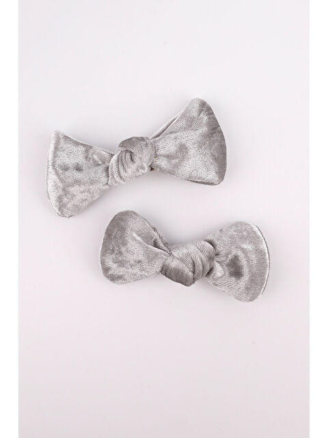 Le Mabelle Gri 2'li Kadife Kız Çocuk Klips Toka - S000236927-20600