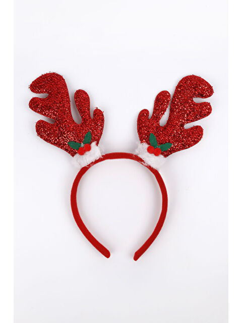 Le Mabelle Kırmızı Simli Geyik Boynuzlu Kız Çocuk Taç - S000286578-20045