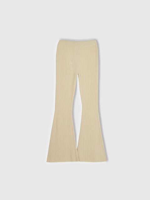 United Colors Of Benetton Kadın Bej Yün Karışımlı Regular Fit Triko Pantolon - S000279015-19928