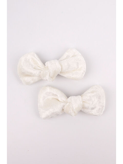 Le Mabelle Beyaz 2'li Kadife Kız Çocuk Klips Toka - S000236926-20063