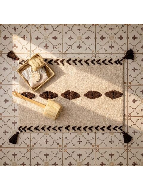 Evidea Soft Tufting Thek Banyo Paspası - Ekru - 60x90 cm - S000480066-19965