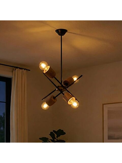 Correx Simurg Ahşap Detaylı 4'lü Avize - S000400306-37322