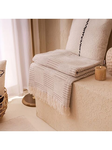 Evidea Soft Nemo Koltuk Şalı - Ekru / Bej - 180x220 cm - S000378572-37264