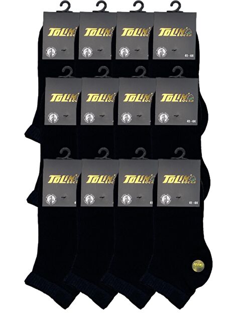 Tolin Bambu Erkek Siyah Dikişsiz Patik Çorap Seti 12'li 10500 - S000080345-19351