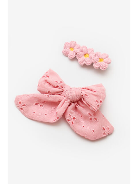 Le Mabelle Pudra Fisto Fiyonk Örgü Çiçek 2'li Klips Toka - S000371881-7152