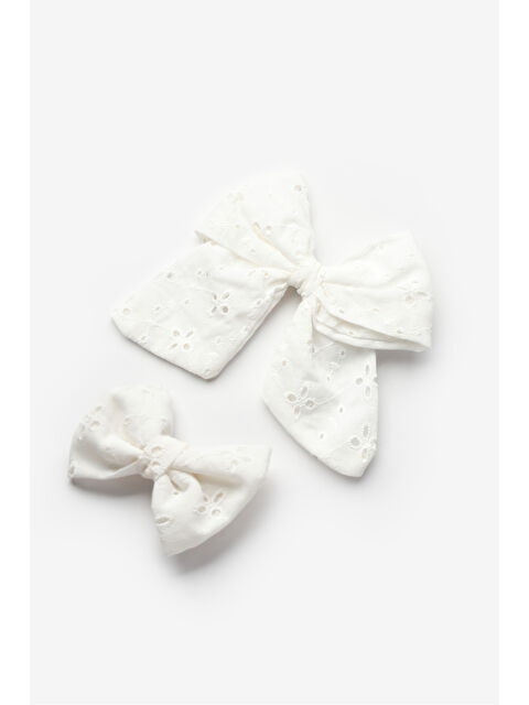 Le Mabelle Beyaz Fisto Fiyonk Anne Kız Toka Set - S000273198-20063