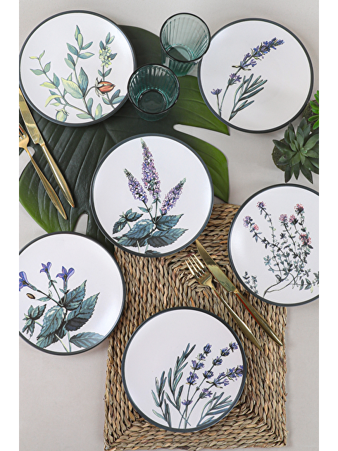 Keramika Çiçek Bahçesi Pasta Tabağı 20 Cm 6 Adet - S000027282-23173