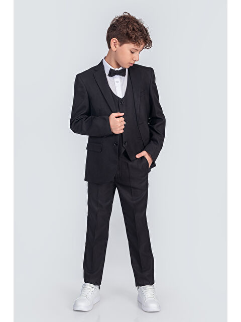 Pina Kids Erkek Çocuk Ceket Gömlek Pantolon Papyon Yelekli Takım Elbise TE.4000YY - S000274288-19351