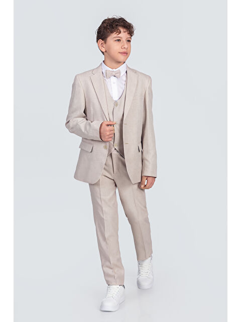 Pina Kids Erkek Çocuk Ceket Gömlek Pantolon Papyon Yelekli Takım Elbise TE.4000YY - S000274288-19928