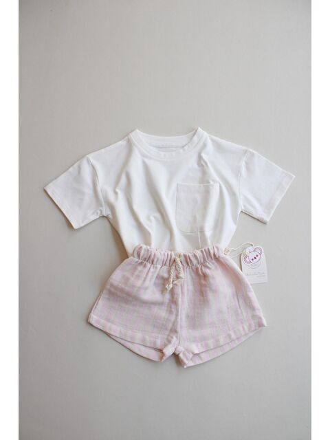 Oh La La Koala For Little Ones Pembe Kontrast Dikişli Asimetrik Şortlu Takım - S000425779-20024