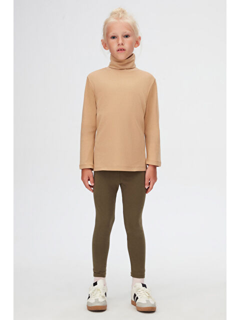 Lovetti Sütlü Kahve Kız Çocuk Tam Balıkçı Uzun Kol Tişört - S000053598-29705