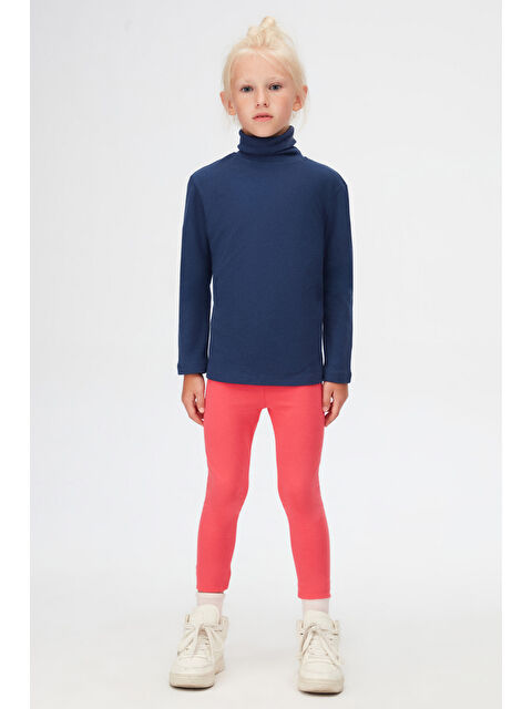 Lovetti Açık Lacivert Kız Çocuk Tam Balıkçı Uzun Kol Tişört - S000053598-19459