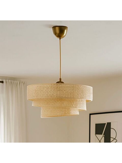 Nisa Luce Biyeli 3 Katlı Pasta Sarkıt - Krem / Eskitme - 70x40x40 cm - S000401818-19966
