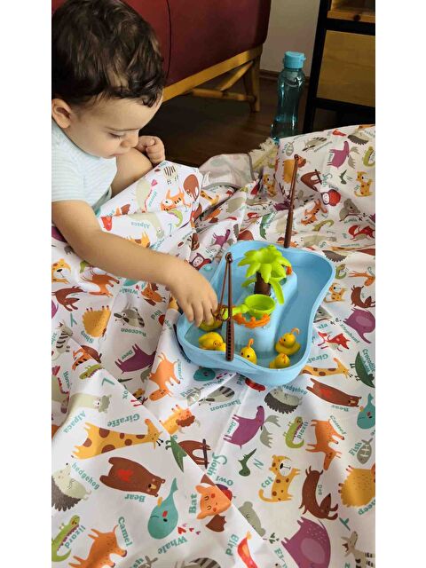 Yorni 145x100 Cm, Zoo, Su Geçirmez, Yer/Masa Örtüsü, Aktivite, Yemek Ve Oyun için Çok Amaçlı Örtü