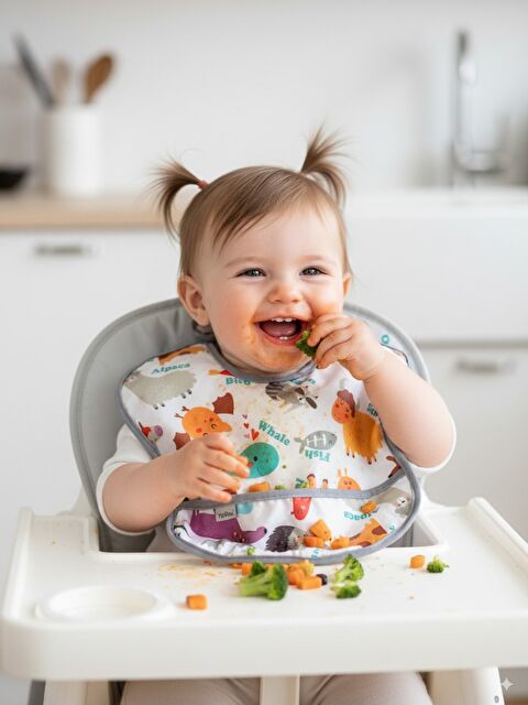 Yorni 6-24ay Zoo, Boyundan Cırtlı, Sıvı Geçirmez, Makinede Yıkanabilir, Ekoteks, Cepli Bebek Mama Önlüğü - S000107420-20063