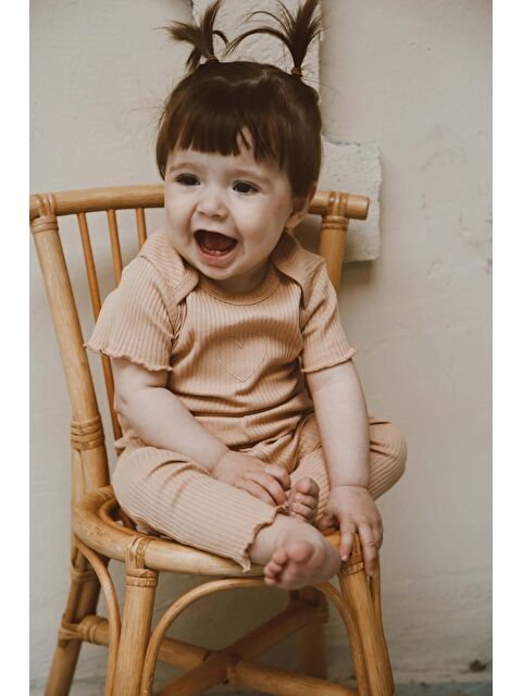 Oh La La Koala For Little Ones Kalp Nakışlı Fitilli Kısa Kollu Body Tayt Set