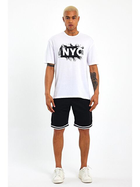 Süperlife Erkek Bisiklet Yaka Regular Fit NYC Baskılı Tişort SPR22TS114 - S000026727-20063