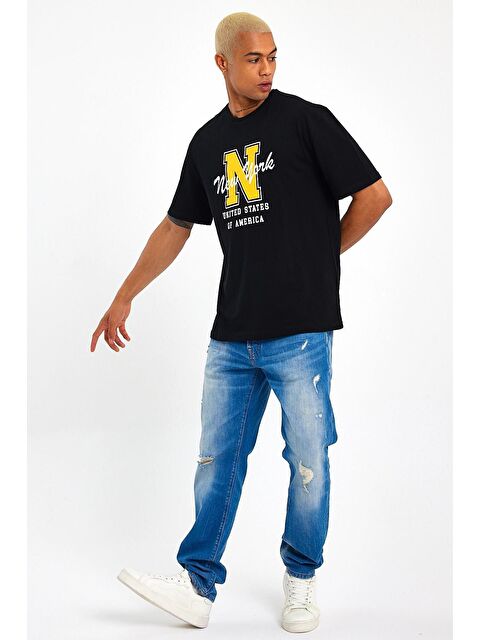 Süperlife Erkek Bisiklet Yaka Regular Fit N Baskılı Tişort SPR22TS113 - S000026725-19351