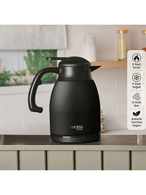Evidea Kitchen Çay Termosu - Siyah - 1,5 lt - S000400327-19351