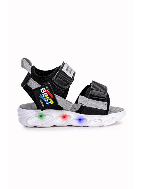 Kiko Kids 100 Işıklı Kız/Erkek Çocuk Cırtlı Sandalet Ayakkabı 100 - S000010171-22238