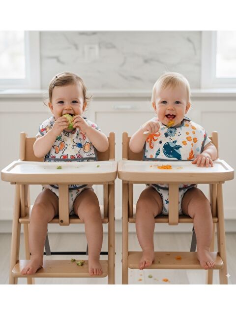 Yorni 2 ADET, Ekonomik SET, 6-24 ay, Family ve Sea Kolsuz Sıvı Geçirmeyen, Cepli, Cırtlı Mama Önlüğü, Önlük - S000333561-37243