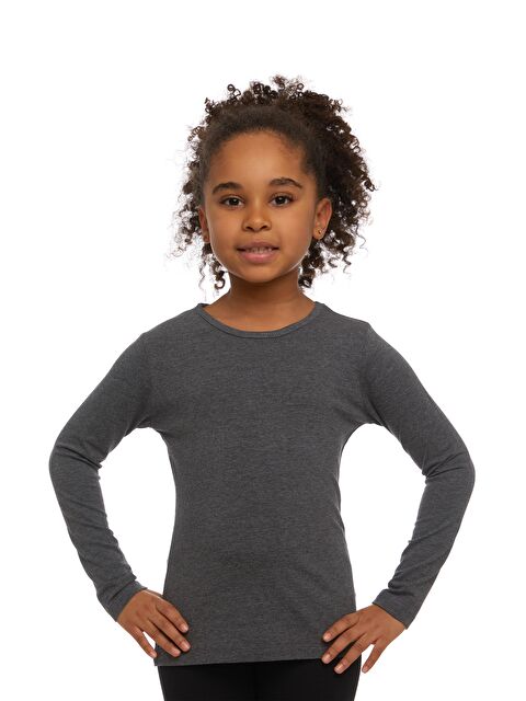 Lovetti Kız Çocuk Düz Basic Elastanlı Uzun Kollu Tişört - S000052869-29351