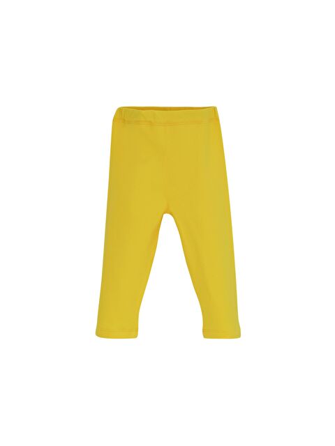 Lovetti Sarı Kız Çocuk Düz Basıc Diz Altı Kapri - S000053562-20072