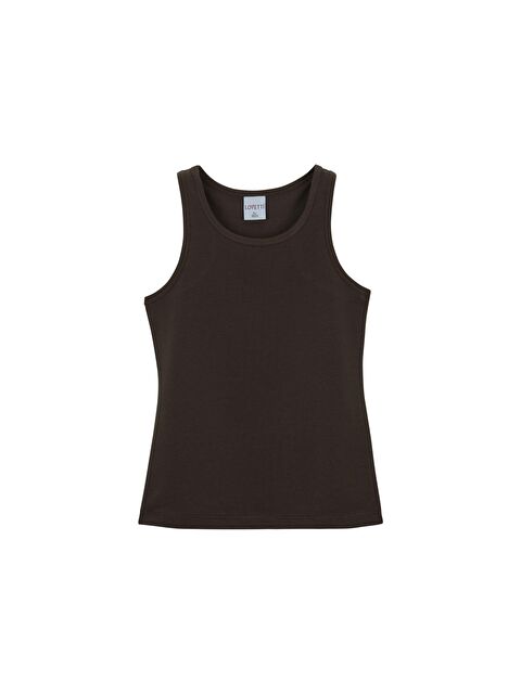 Lovetti Kahverengi Kız Çocuk Düz Basıc  Yüzücü Atlet - S000053546-19413