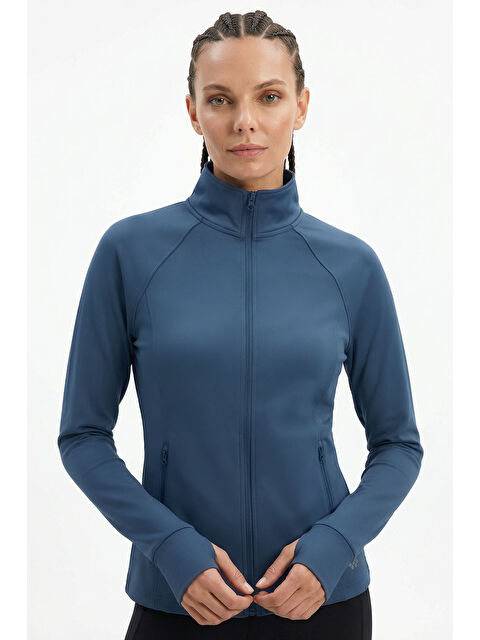 Tommylife Parlament Fermuarlı Dik Yaka Basic Rahat Form Kadın Koşu Ceketi - 97310 - S000464585-17234