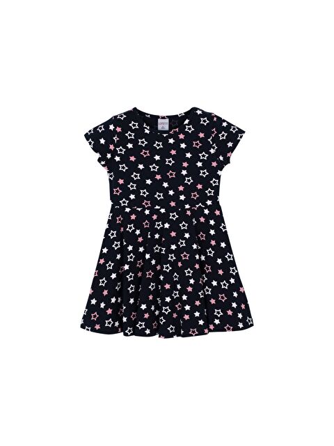 Lovetti Kız Çocuk Lovely Stars Desen Kısa Kol Kloşe Etek Elbise - S000057819-23173