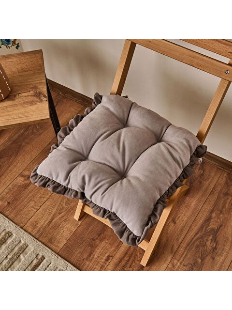 Evidea Soft Maia Sandalye Minderi - Gri - 40x40 cm - S000365791-20600