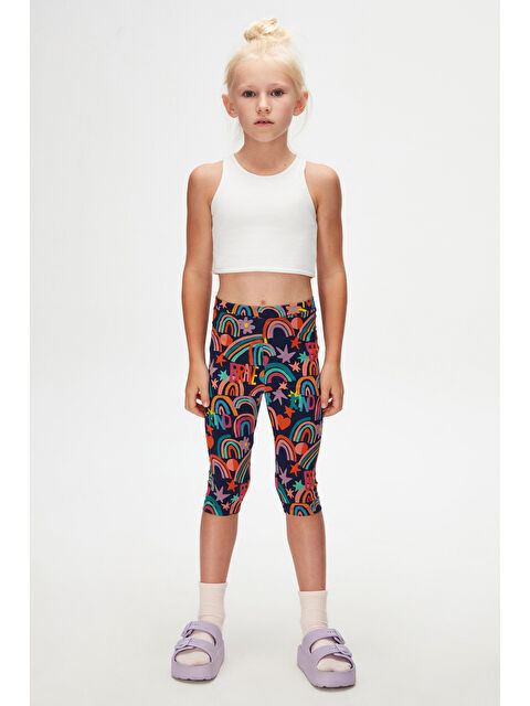 Lovetti Kız Çocuk Brave & Happy Desen Kapri - S000053636-23173